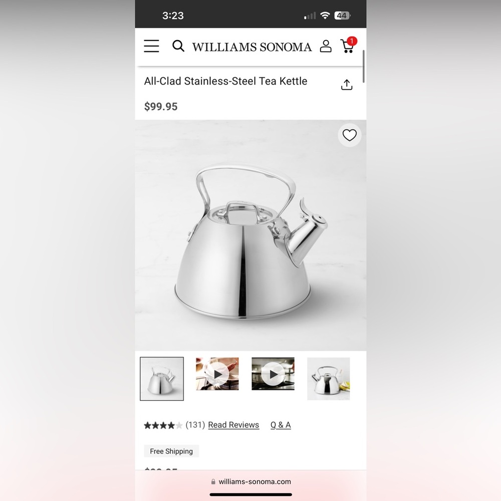 All-Clad stainless steel tea kettle